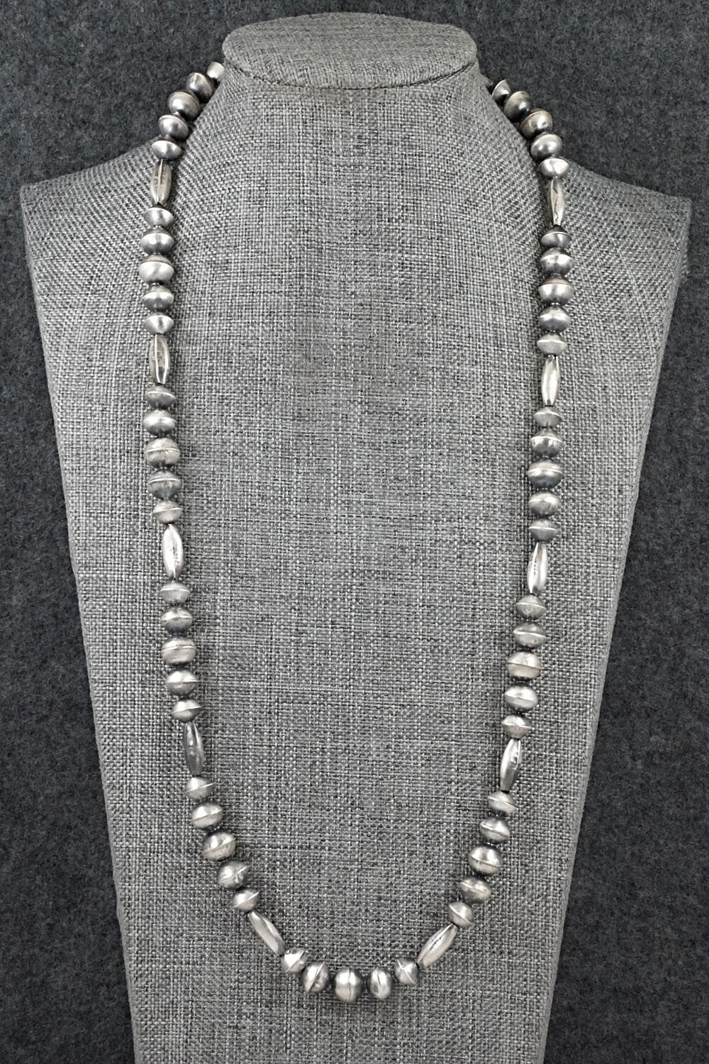 Sterling Silver Navajo Pearl Necklace 24" - Vintage