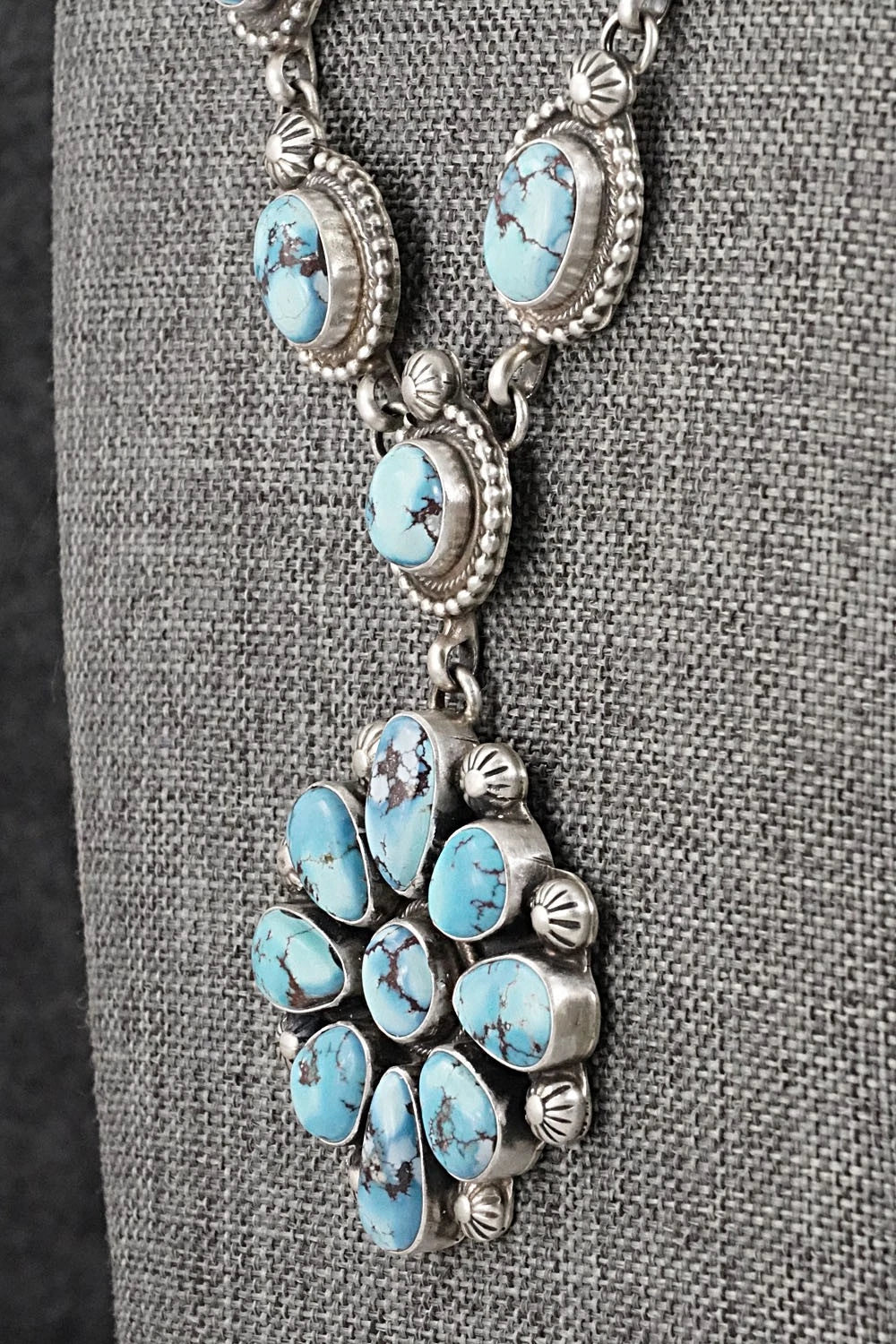 Turquoise & Sterling Silver Necklace and Earrings Set - Kathleen Livingston