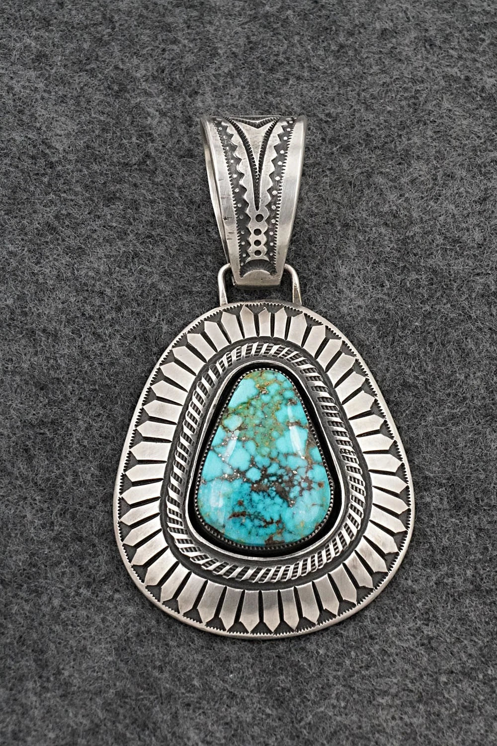 Turquoise & Sterling Silver Pendant - Calvin Martinez