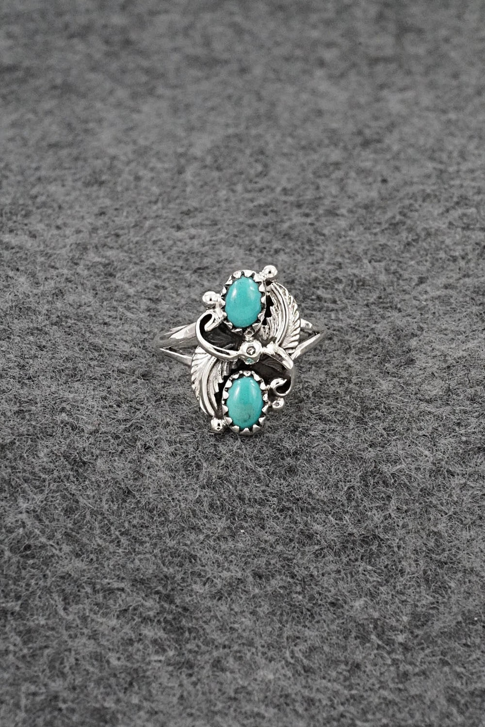 Turquoise and Sterling Silver Ring - Judy Largo - Size 5.75