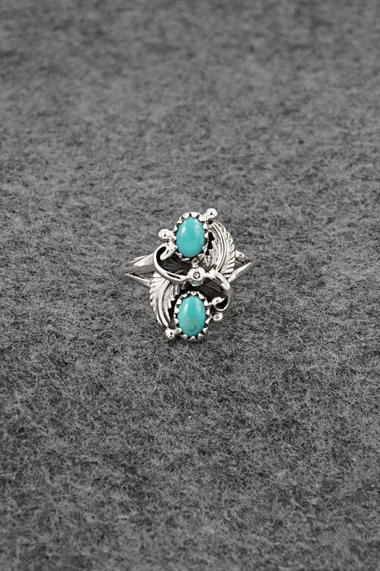 Turquoise and Sterling Silver Ring - Judy Largo - Size 5.75