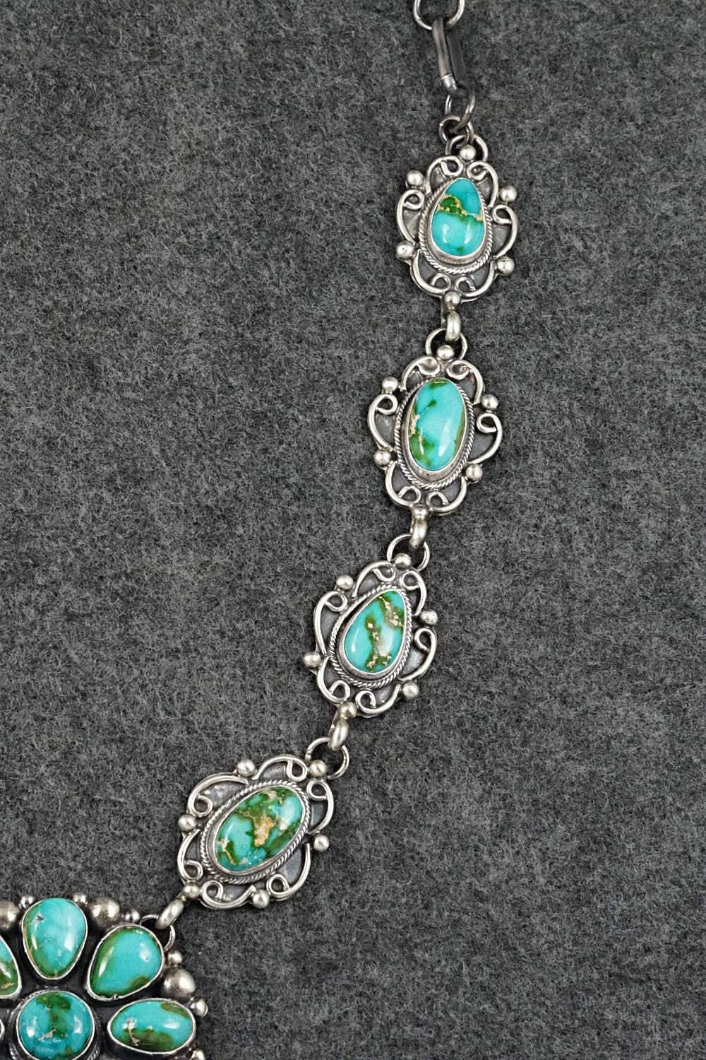 Turquoise & Sterling Silver Necklace and Earrings Set - Kathleen Livingston