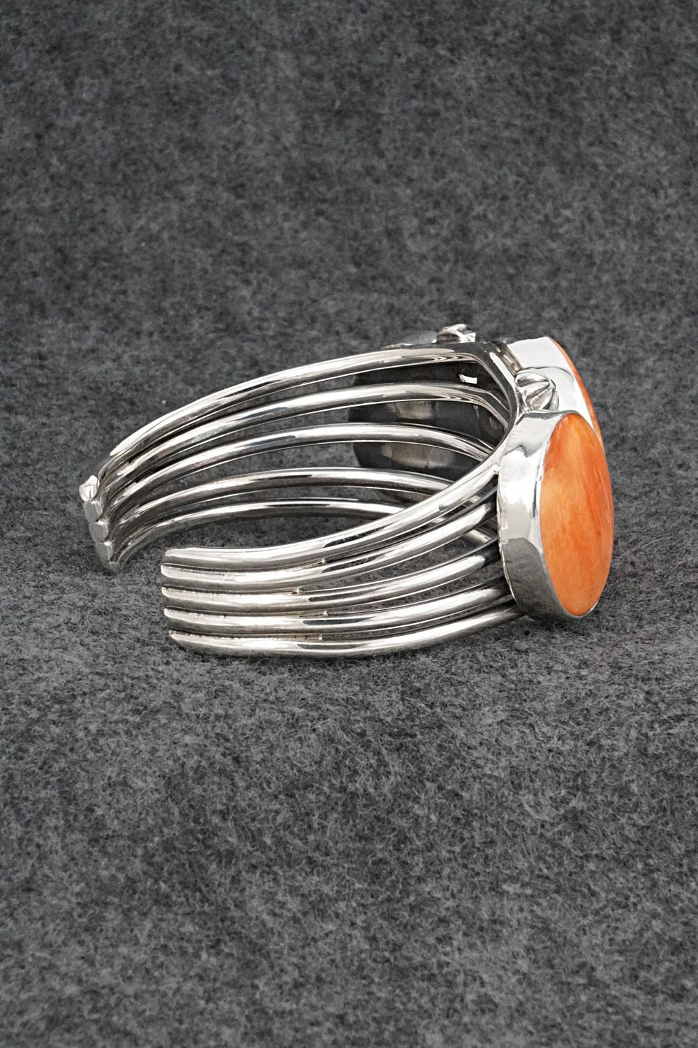 Spiny Oyster & Sterling Silver Bracelet - Paul Livingston