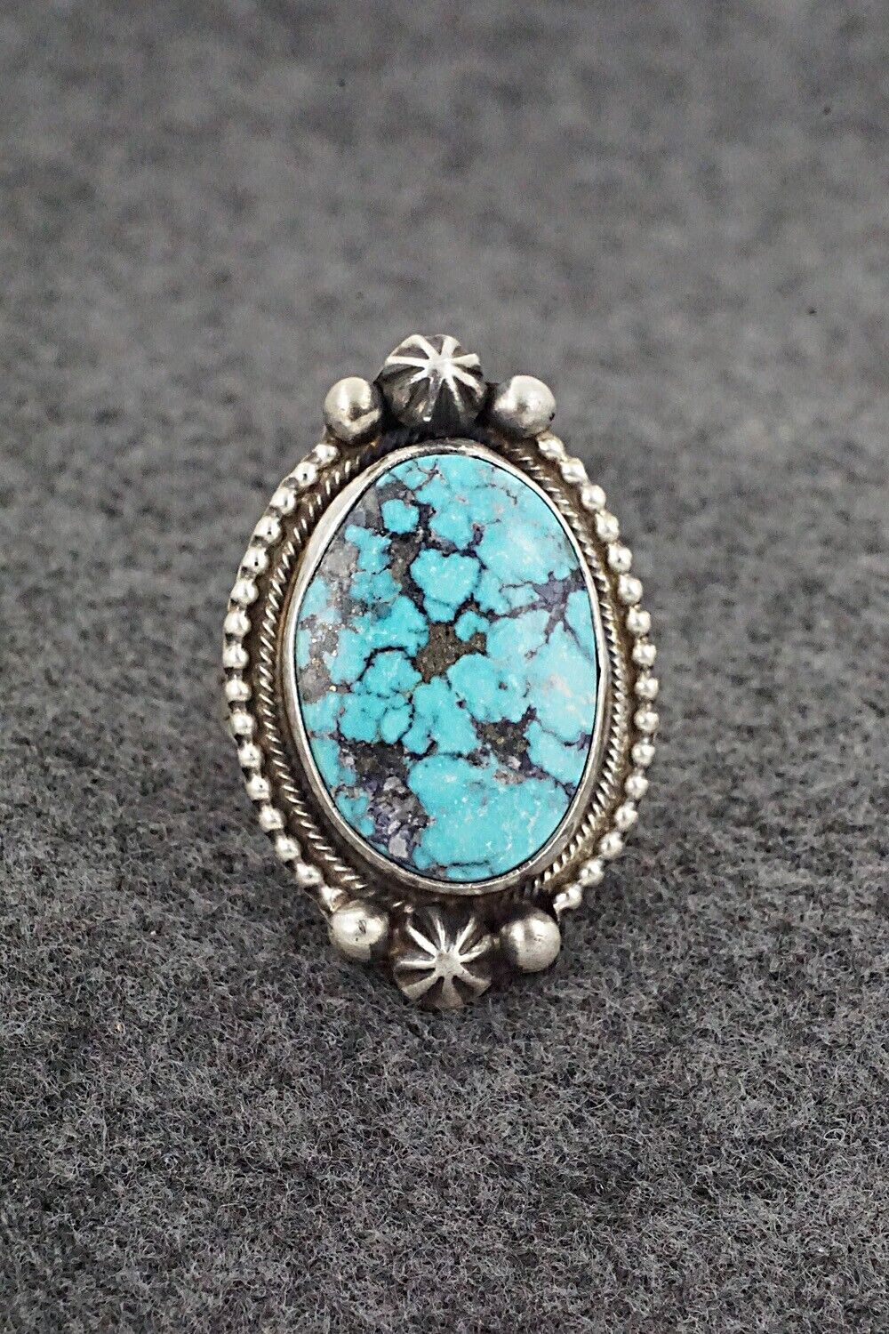 Turquoise & Sterling Silver Ring - Kathleen Livingston - Size 7.5