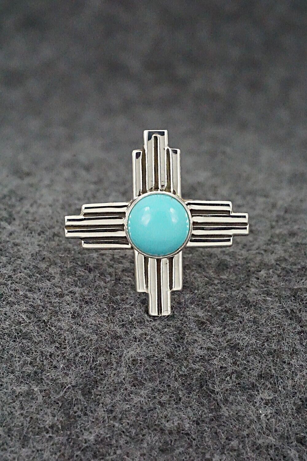 Turquoise and Sterling Silver Ring - Raymond Coriz - Size 7.25