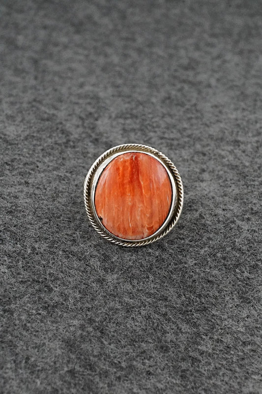 Spiny Oyster & Sterling Silver Ring - Priscilla Reeder - Size 7