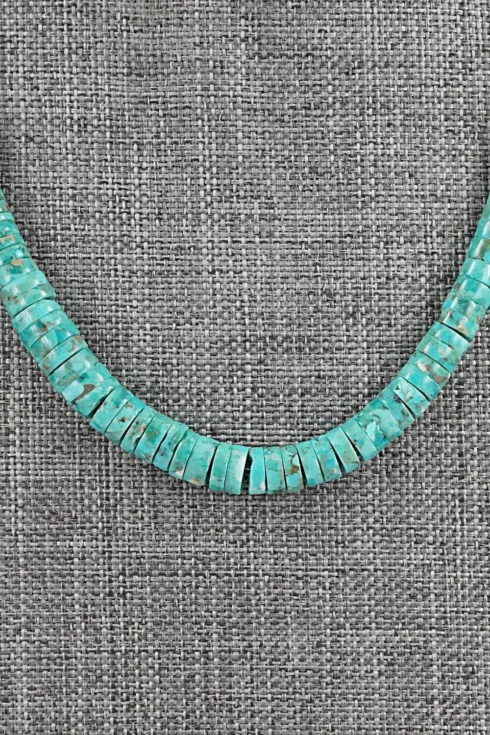 Turquoise & Sterling Silver Necklace 18" - Doreen Jake