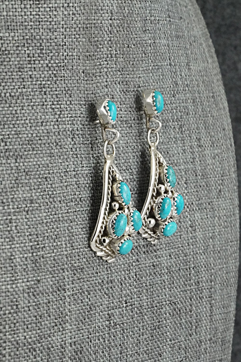 Turquoise & Sterling Silver Earrings - Melvin Chee