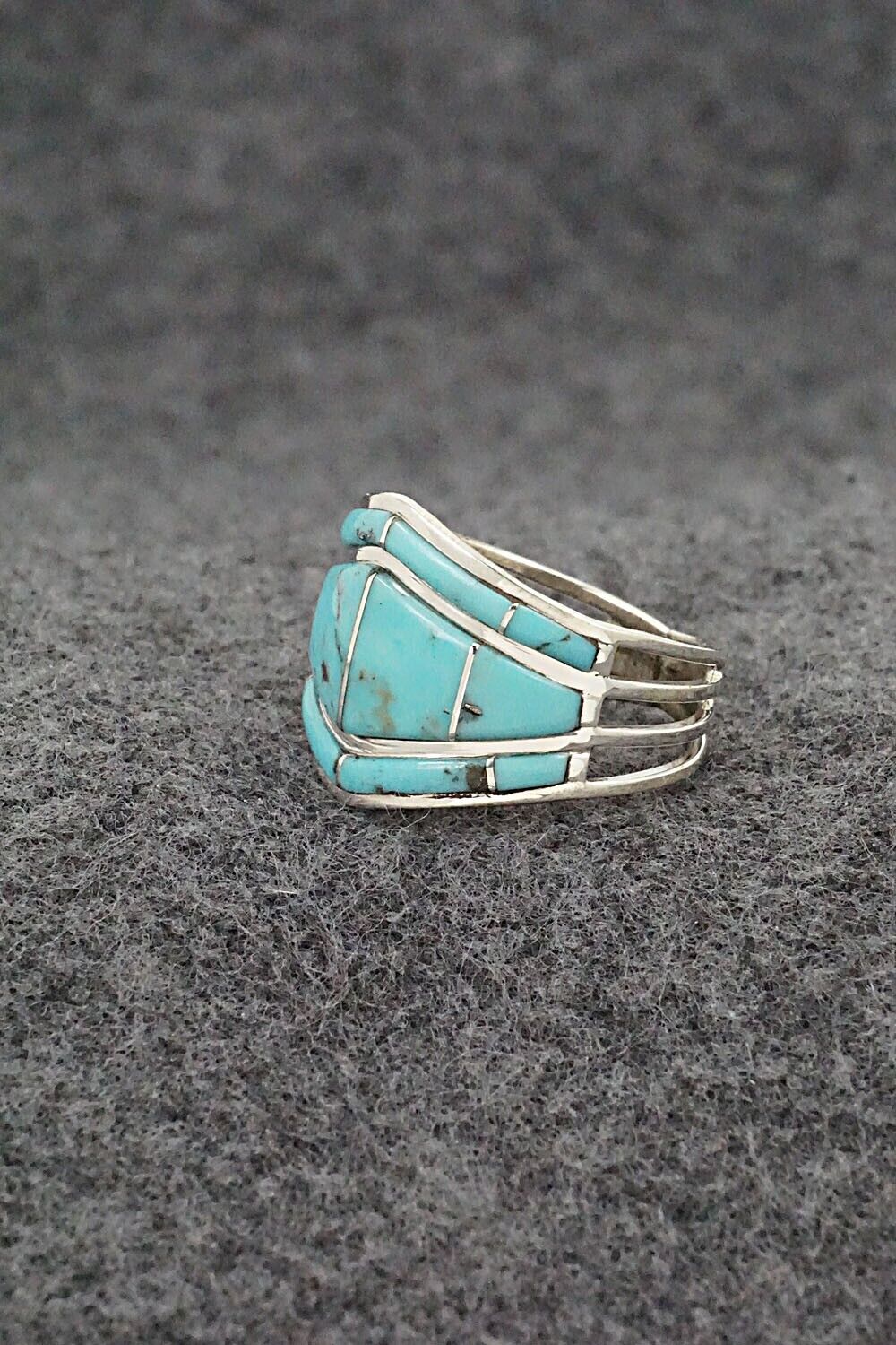 Turquoise & Sterling Silver Ring - Andrew Enrico - Size 8.5