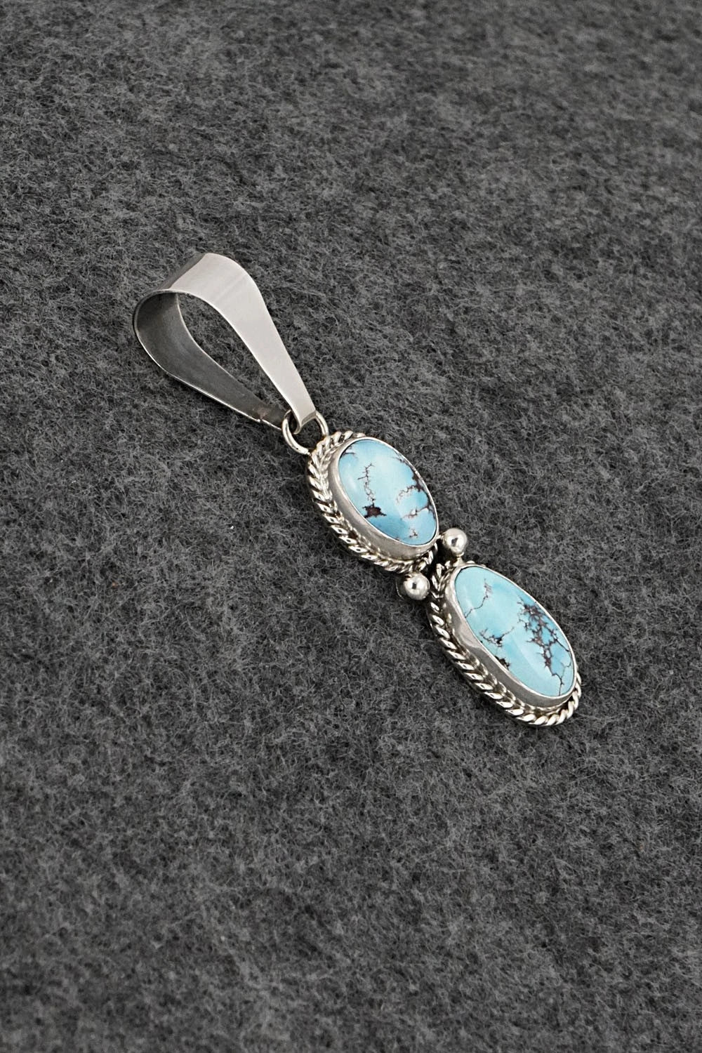 Turquoise & Sterling Silver Pendant - Eugene Gruber