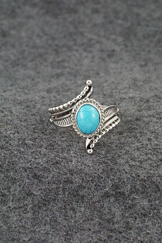 Turquoise & Sterling Silver Ring - Thomas Yazzie - Size 9