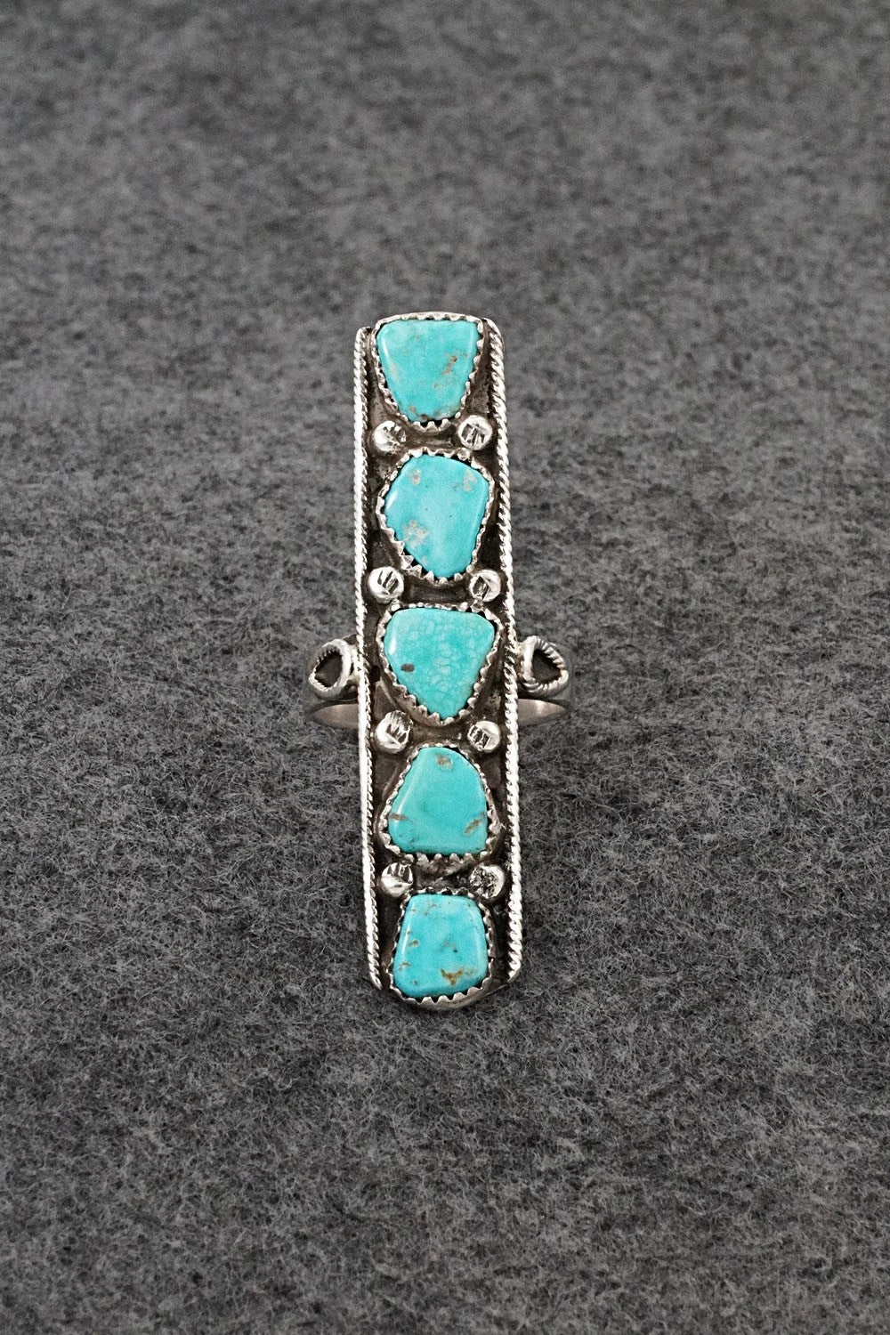 Turquoise & Sterling Silver Ring - Priscilla Reeder - Size 8.5