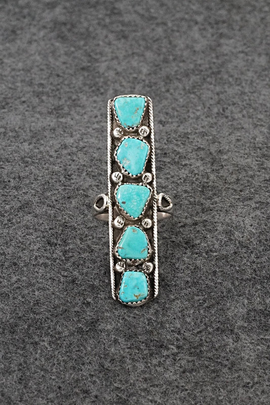 Turquoise & Sterling Silver Ring - Priscilla Reeder - Size 8.5
