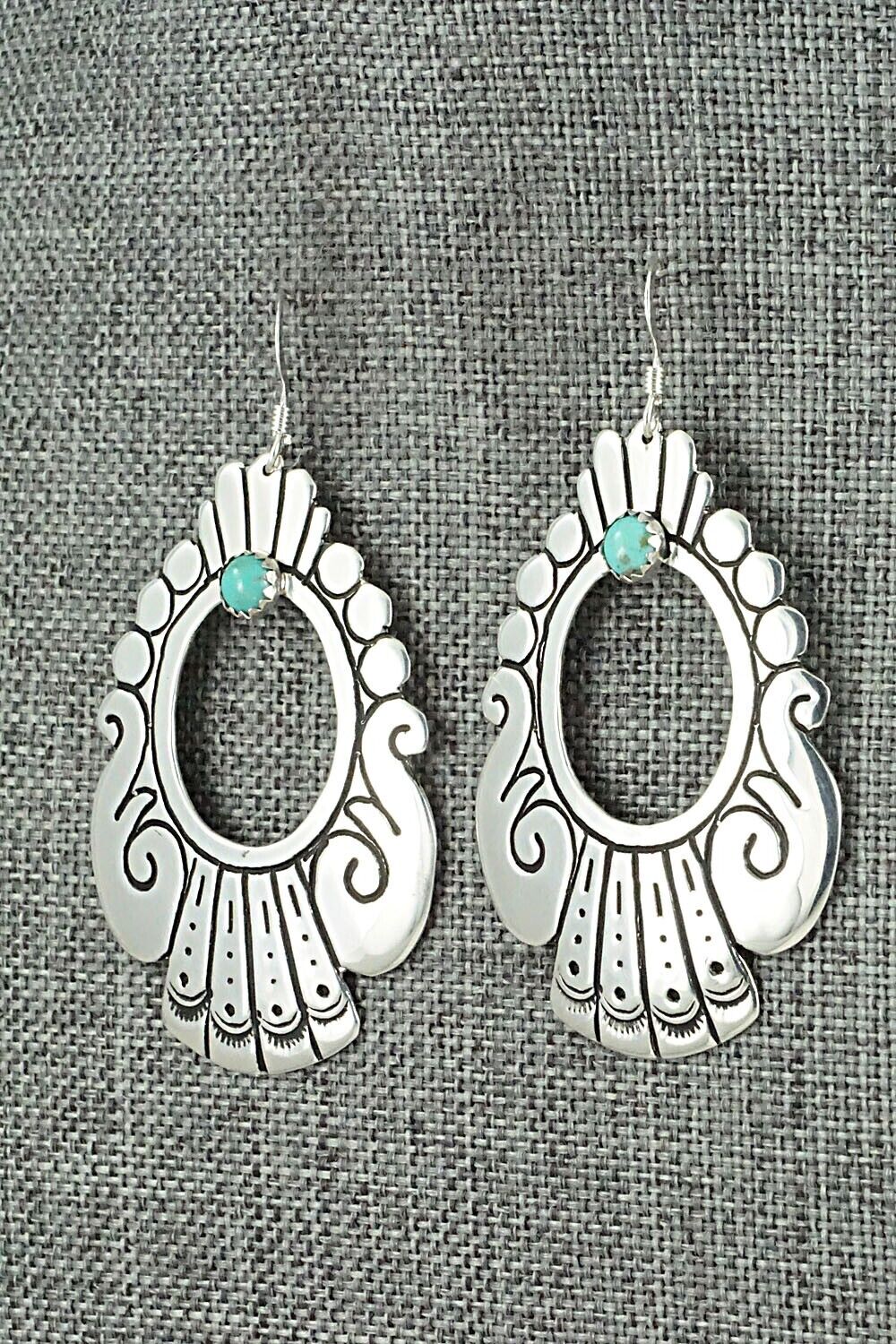 Turquoise & Sterling Silver Earrings - Rosita Singer