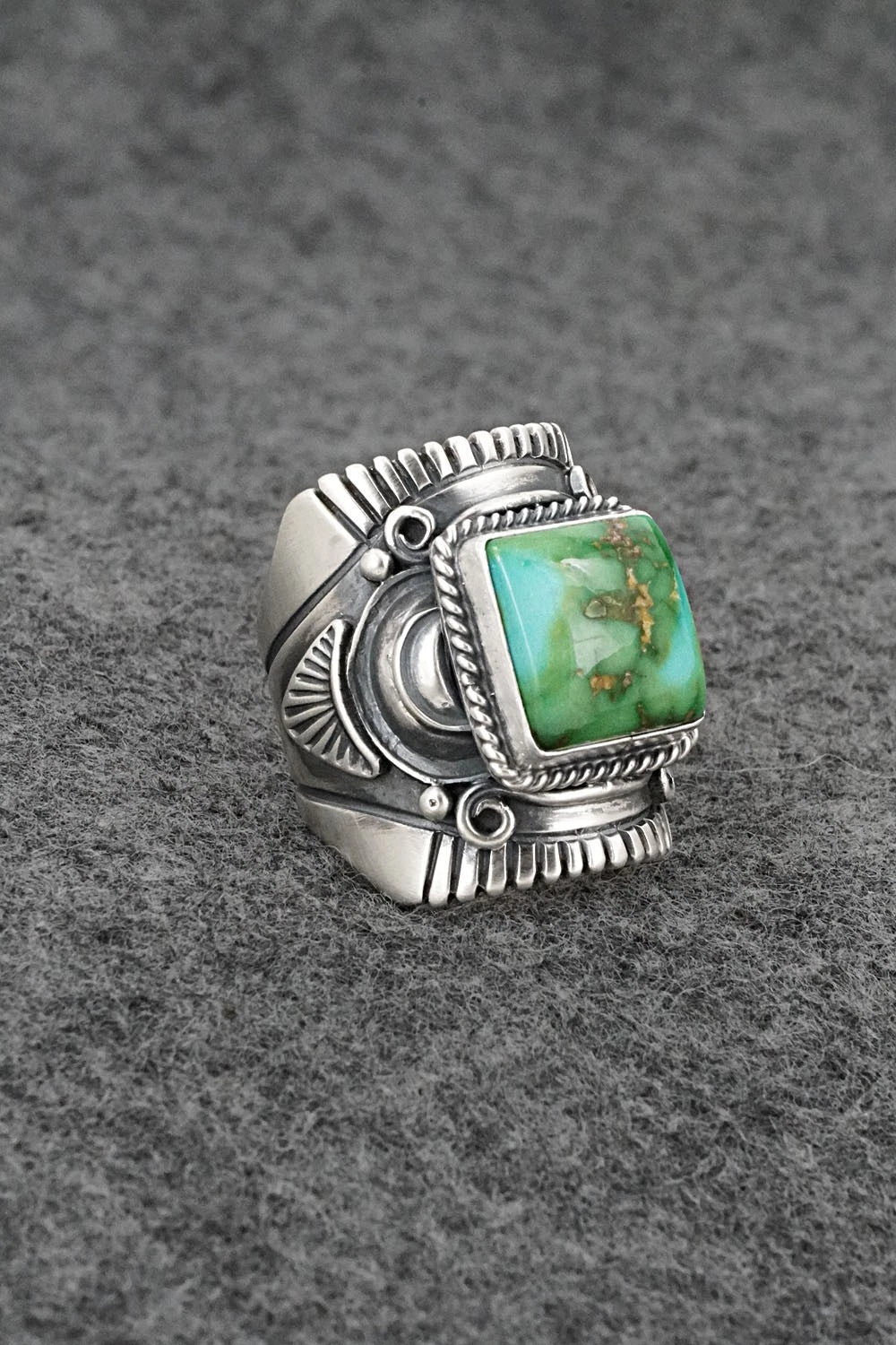 Turquoise & Sterling Silver Ring - Derrick Gordon - Size 8