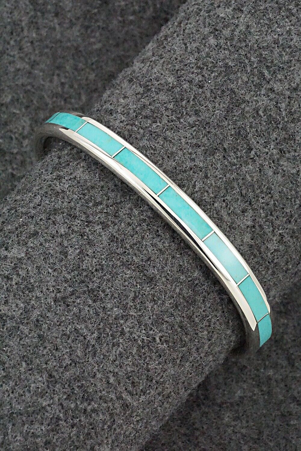 Turquoise & Sterling Silver Inlay Bracelet - Larry Loretto