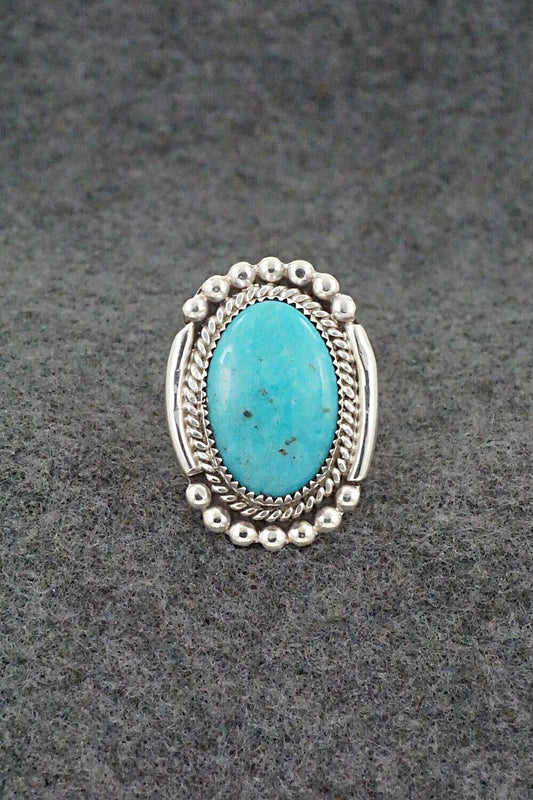 Turquoise & Sterling Silver Ring - Kenny Calavaza - Size 7