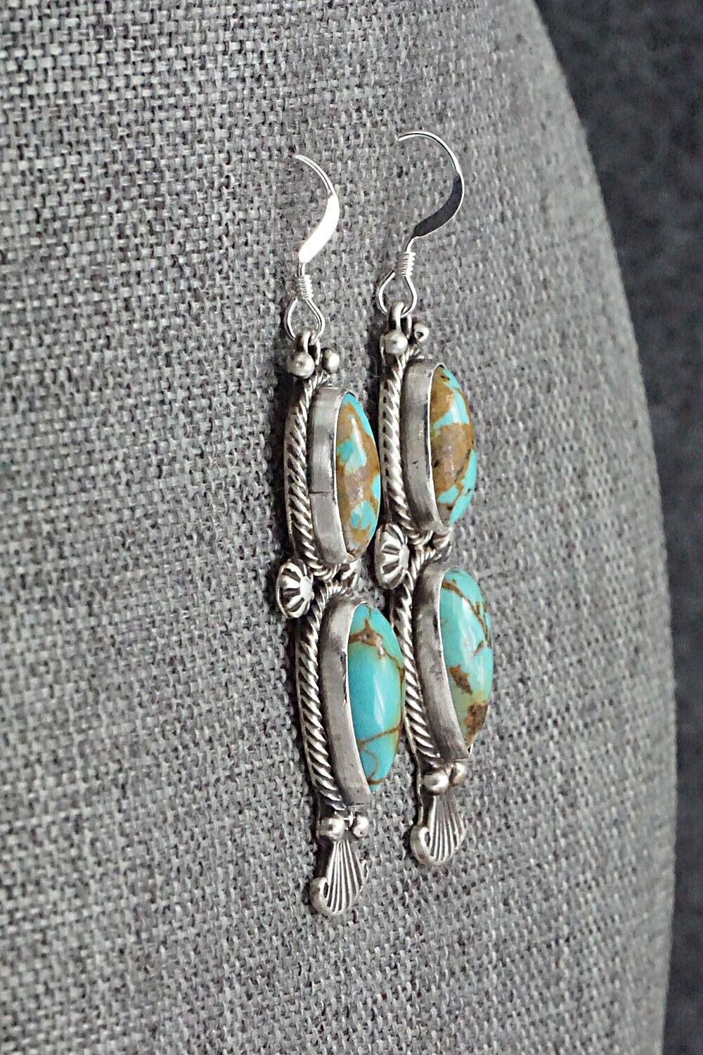 Turquoise & Sterling Silver Earrings - Verley Betone