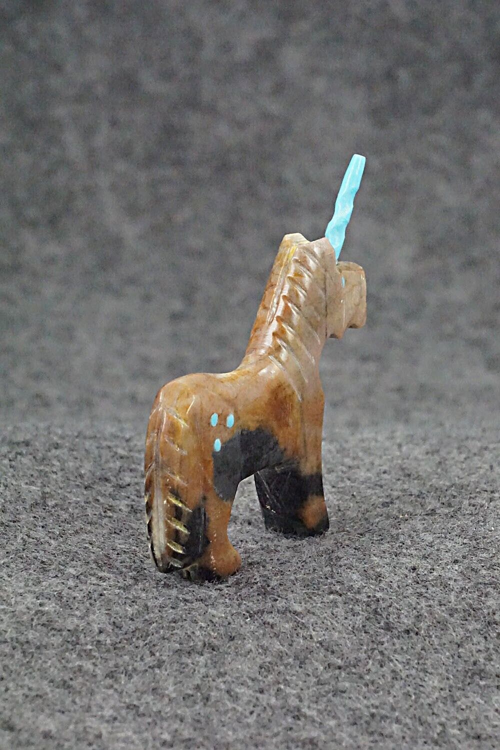 Unicorn Horse Zuni Fetish Carving - Todd Etsate