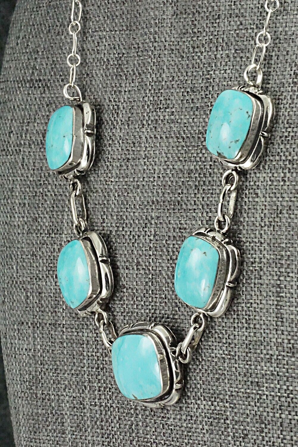 Turquoise & Sterling Silver Necklace - Mike Smith