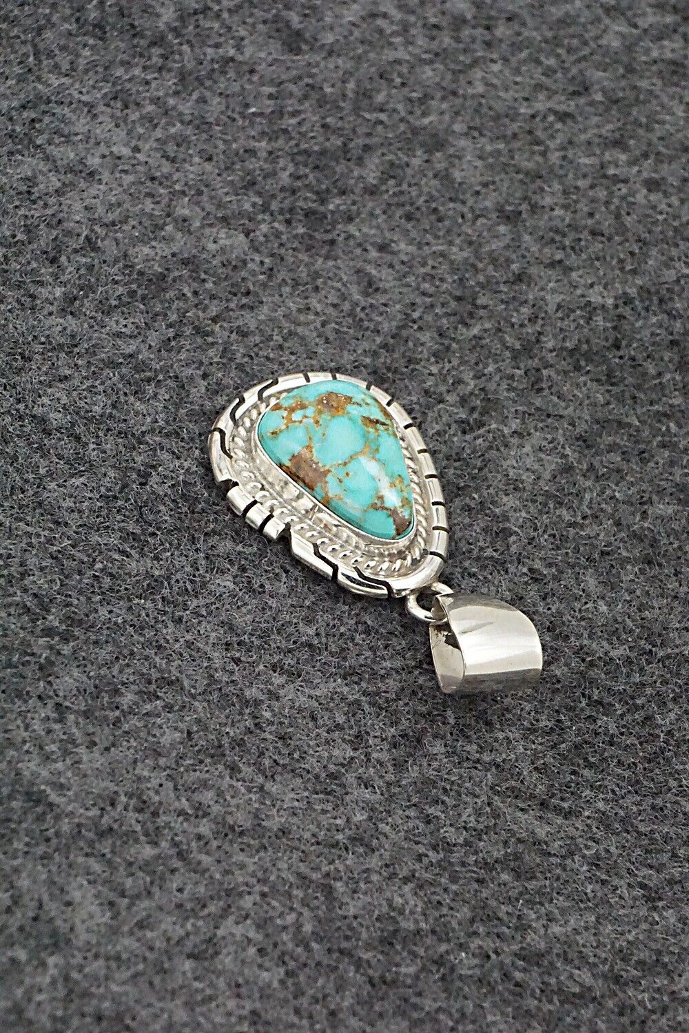 Turquoise & Sterling Silver Pendant - Peggy Skeets