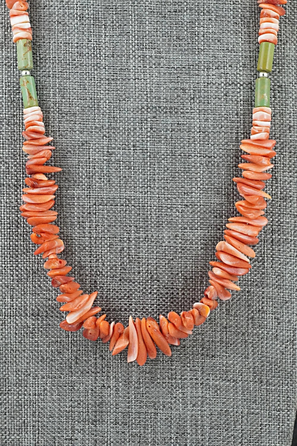 Spiny Oyster, Turquoise & Sterling Silver Necklace Set - Erika Brown