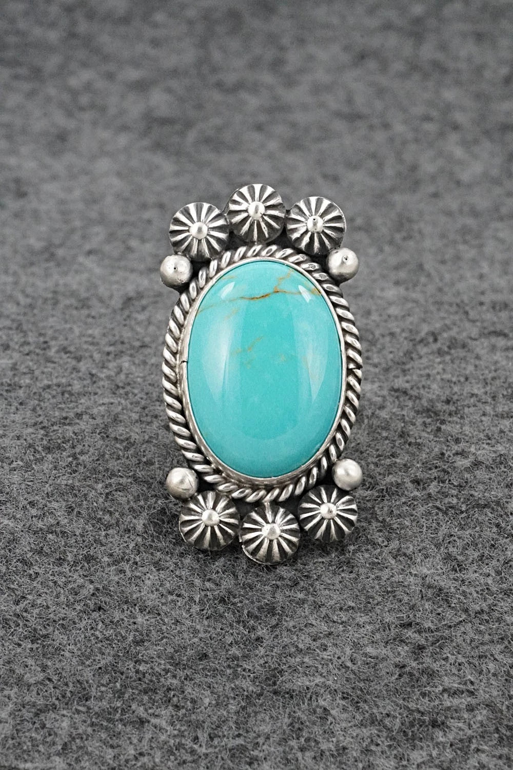 Turquoise & Sterling Silver Ring - Michael Calladitto - Size 7