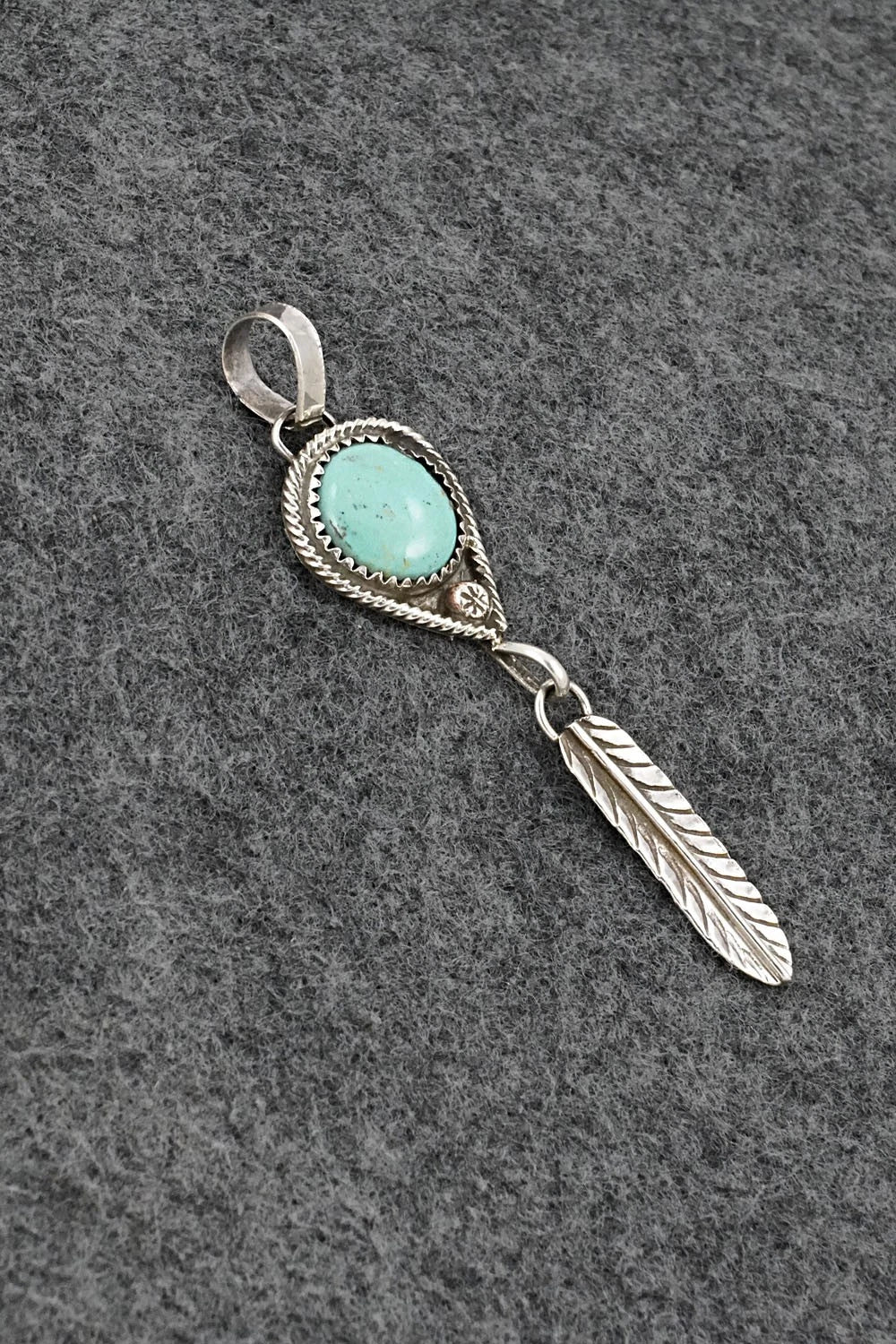 Turquoise & Sterling Silver Pendant - Priscilla Reeder