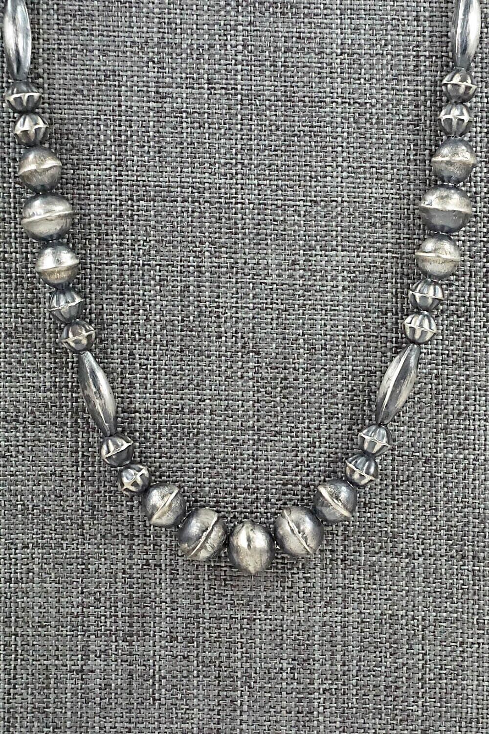 Sterling Silver Navajo Pearl Necklace 22" - Vintage