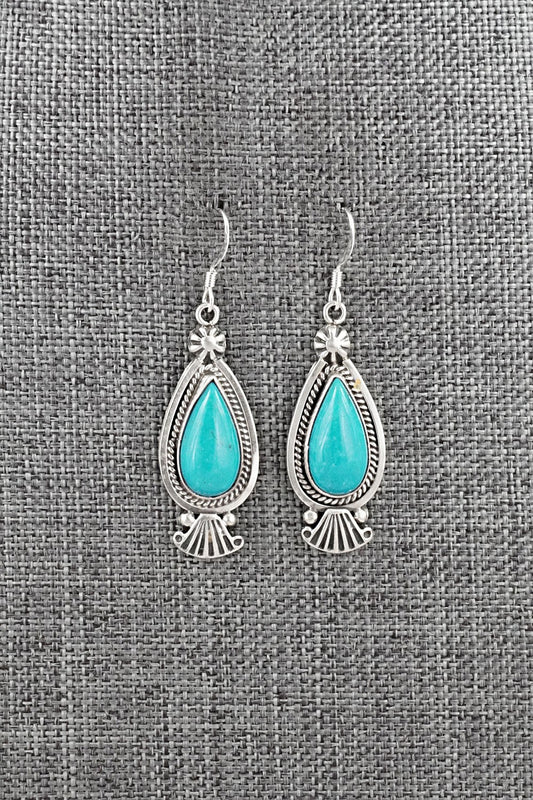 Turquoise & Sterling Silver Earrings - Verley Betone