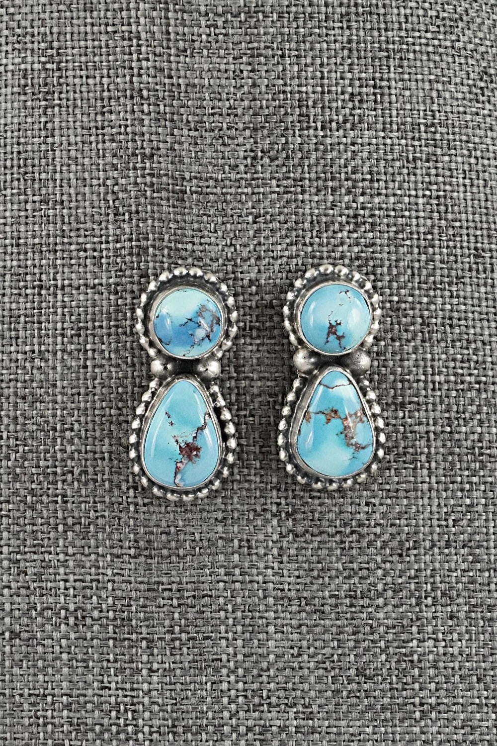 Turquoise & Sterling Silver Necklace and Earrings Set - Darrin Livingston