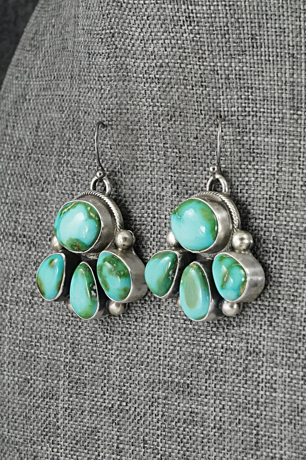 Turquoise & Sterling Silver Necklace and Earrings Set - Kathleen Livingston