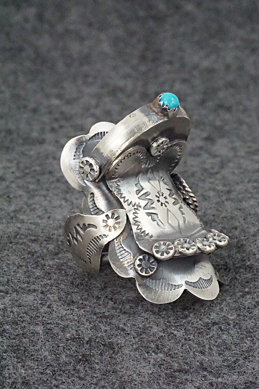 Turquoise and Sterling Silver Ring - Tim Yazzie - Size 9.25
