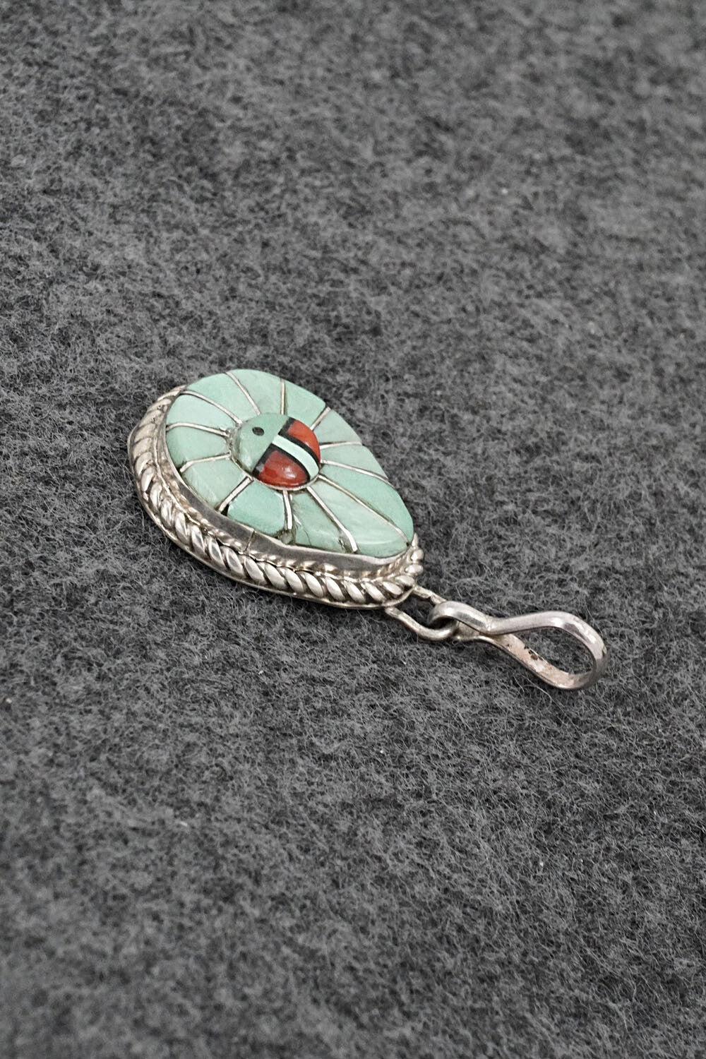 Multi-Stone & Sterling Silver Inlay Pendant - Ola Eriacho