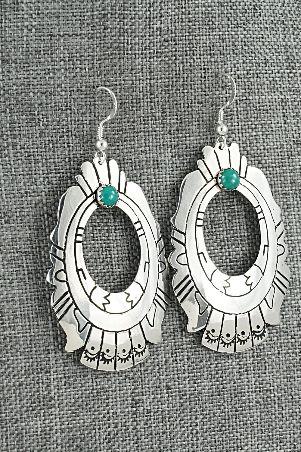 Turquoise & Sterling Silver Earrings - Rosita Singer