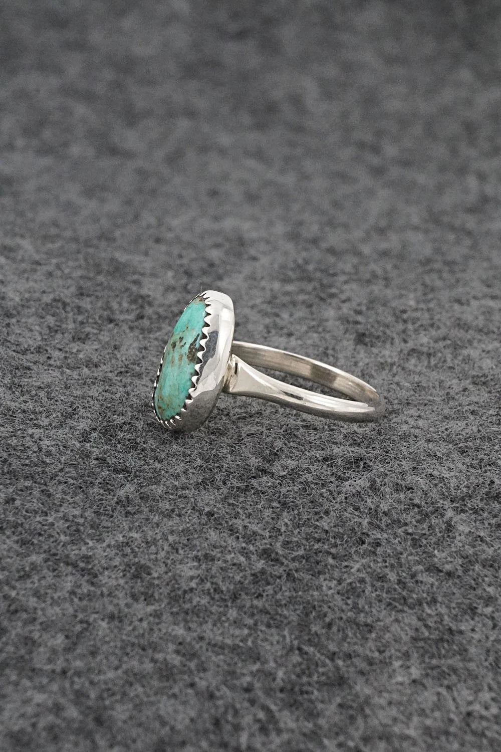 Turquoise & Sterling Silver Ring - Darius Arviso - Size 7.5
