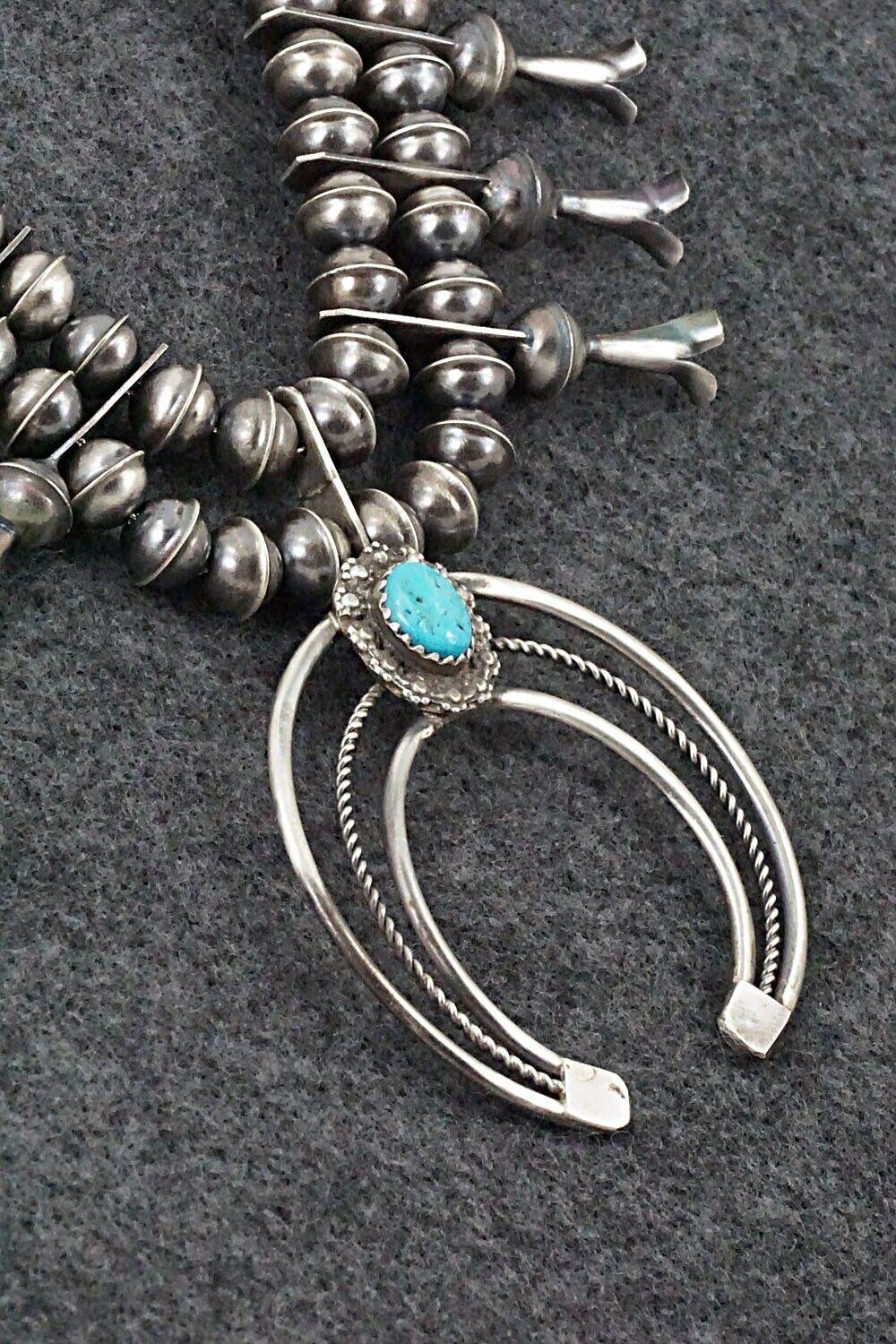 Turquoise & Sterling Silver Squash Blossom Set - Phil Garcia