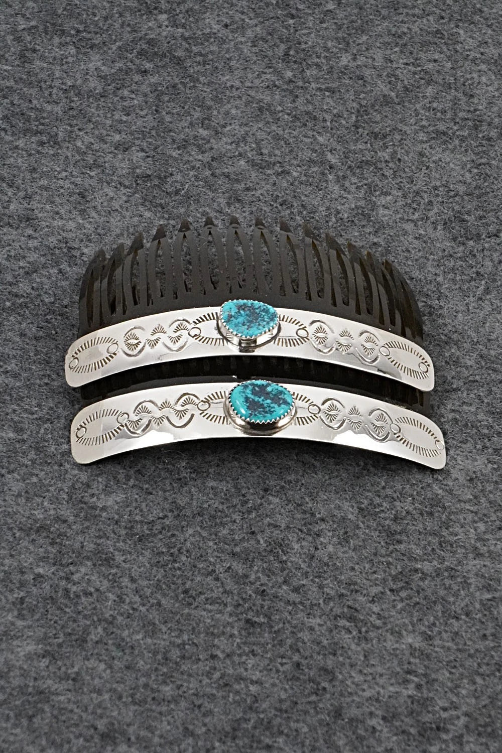 Turquoise & Sterling Silver Hair Combs - Joann Silver