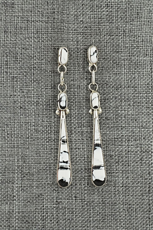 White Buffalo & Sterling Silver Earrings - Terrance Panteah