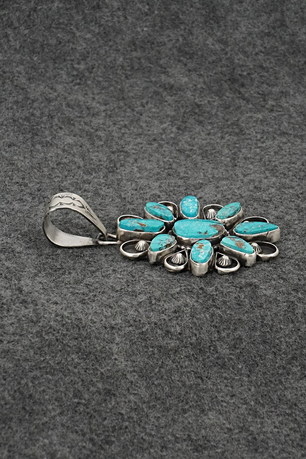 Turquoise & Sterling Silver Pendant - Travis Jim