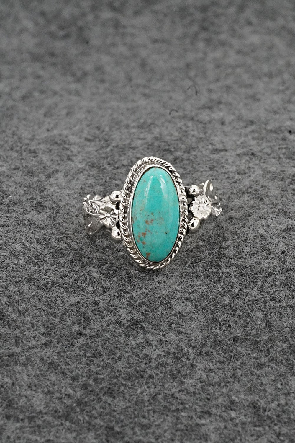 Turquoise & Sterling Silver Ring - Annette Chiquito - Size 8.75