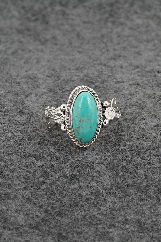 Turquoise & Sterling Silver Ring - Annette Chiquito - Size 8.75