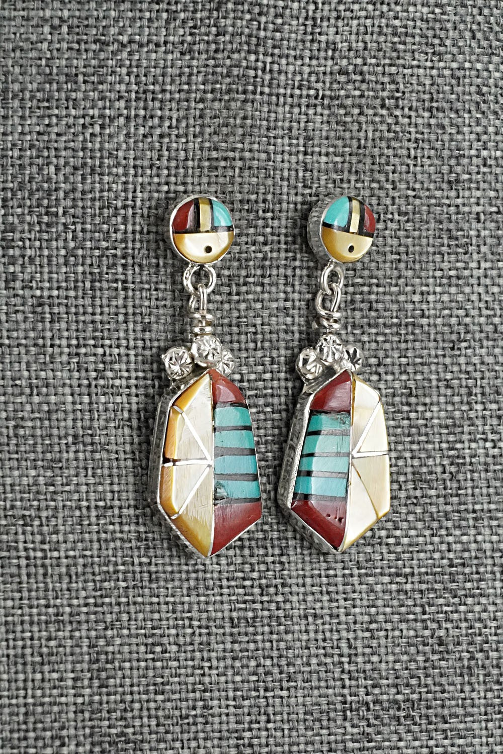 Multi Stone Inlay & Sterling Silver Earrings - Ola Eriacho