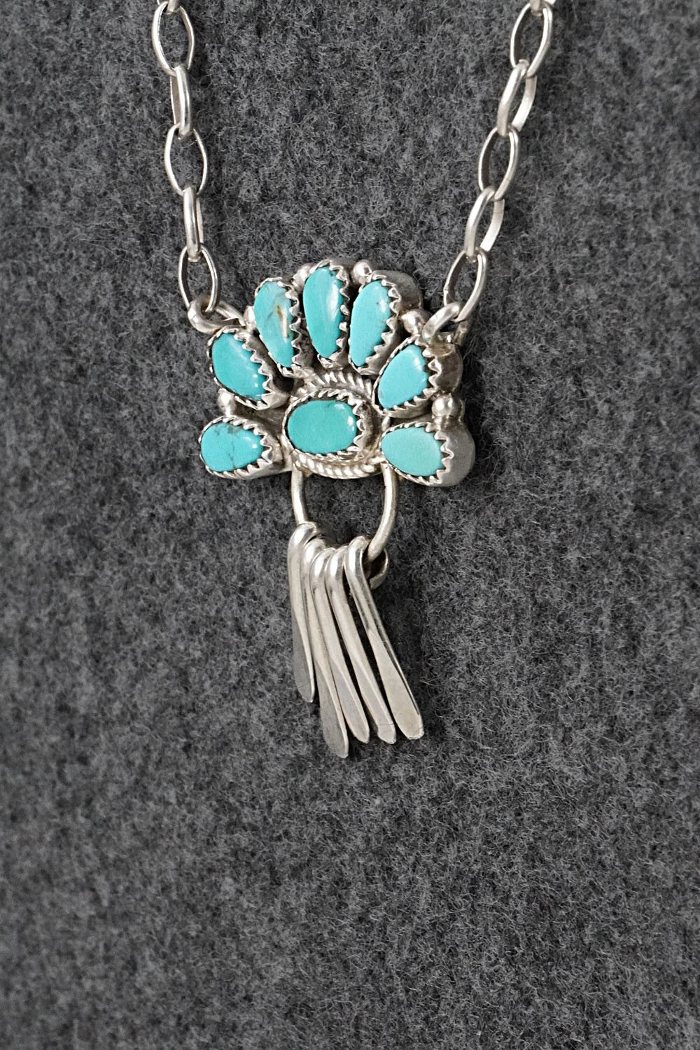 Turquoise & Sterling Silver Necklace - Justina Wilson
