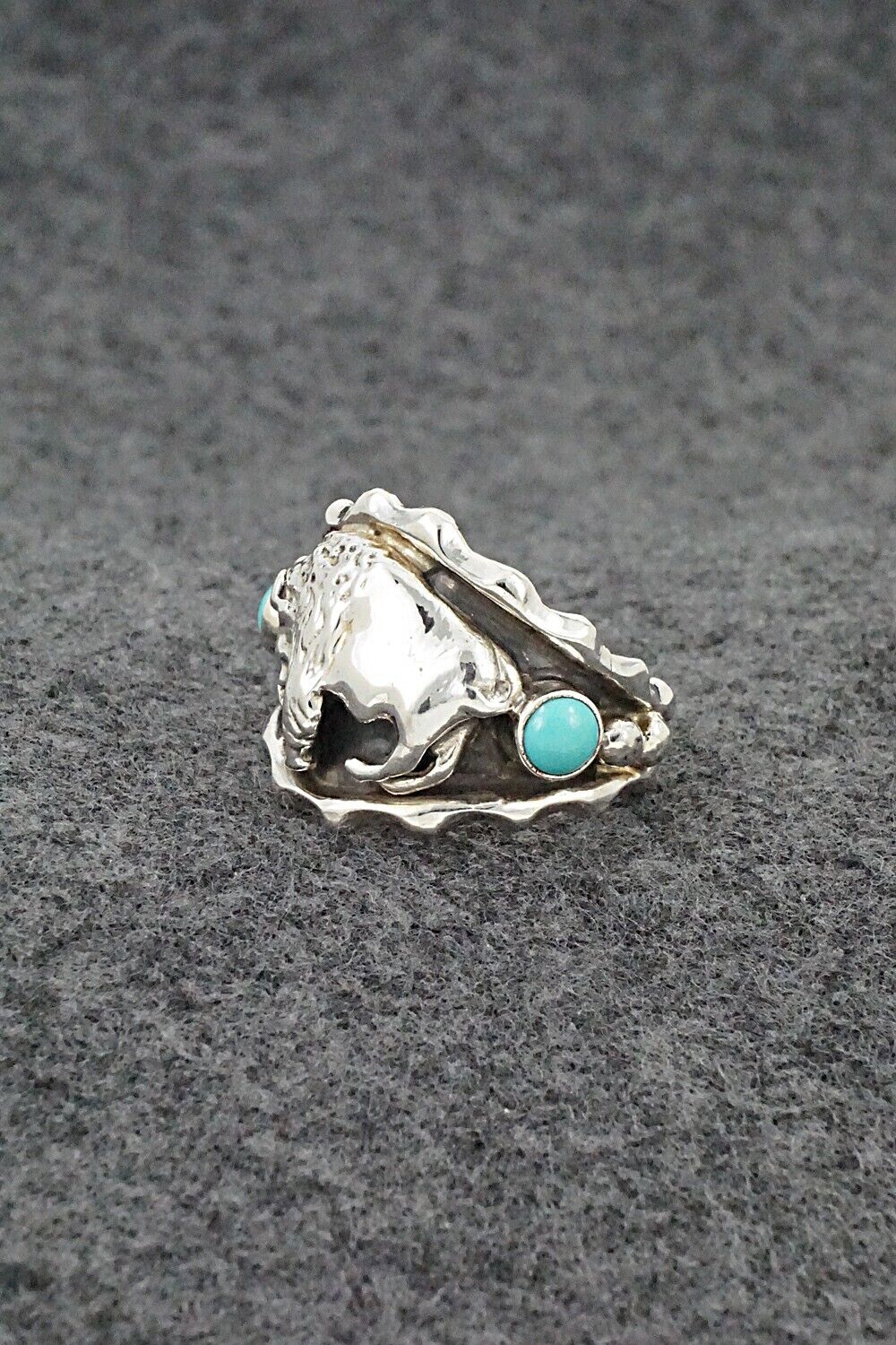 Turquoise & Sterling Silver Ring - Genevieve Francisco - Size 10.75