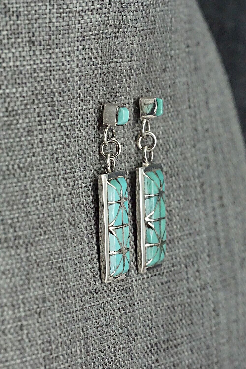 Turquoise & Sterling Silver Earrings - Gloria Tucson