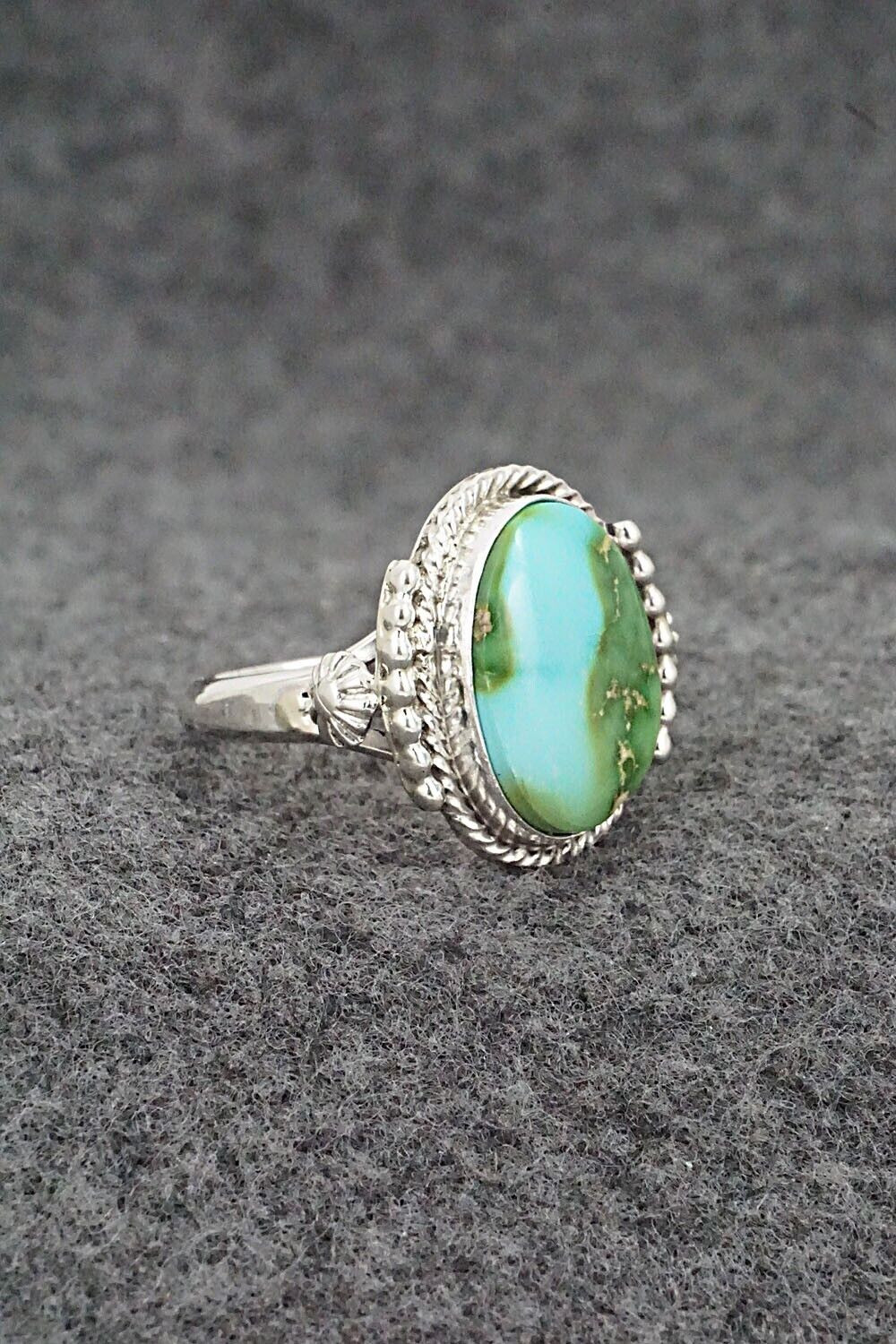 Turquoise & Sterling Silver Ring - Andrew Vandever - Size 8.75