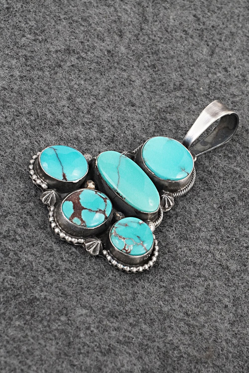 Turquoise & Sterling Silver Pendant and Earrings Set - Darrin Livingston
