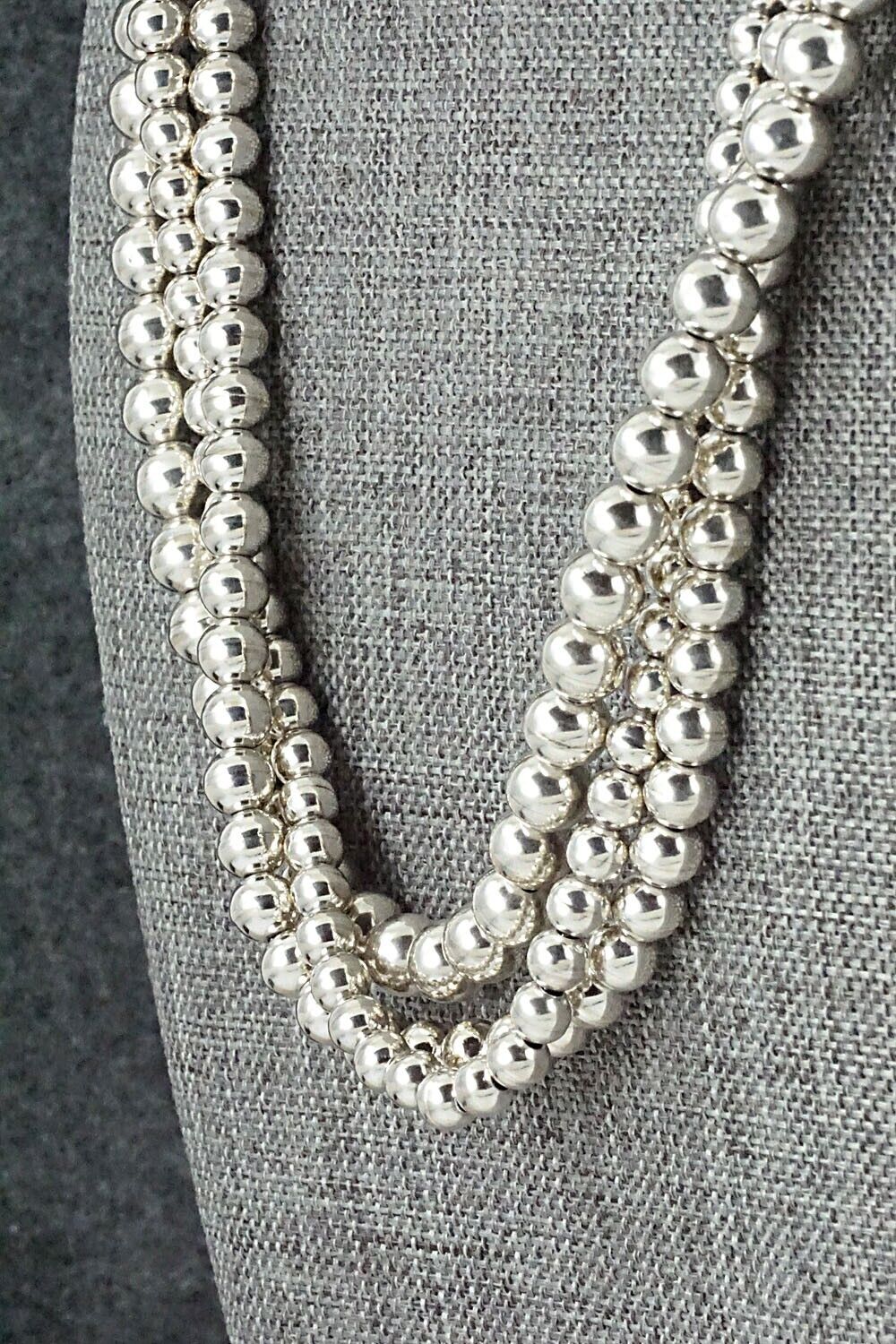 Sterling Silver Navajo Pearl Necklace - Dorinda Mariano