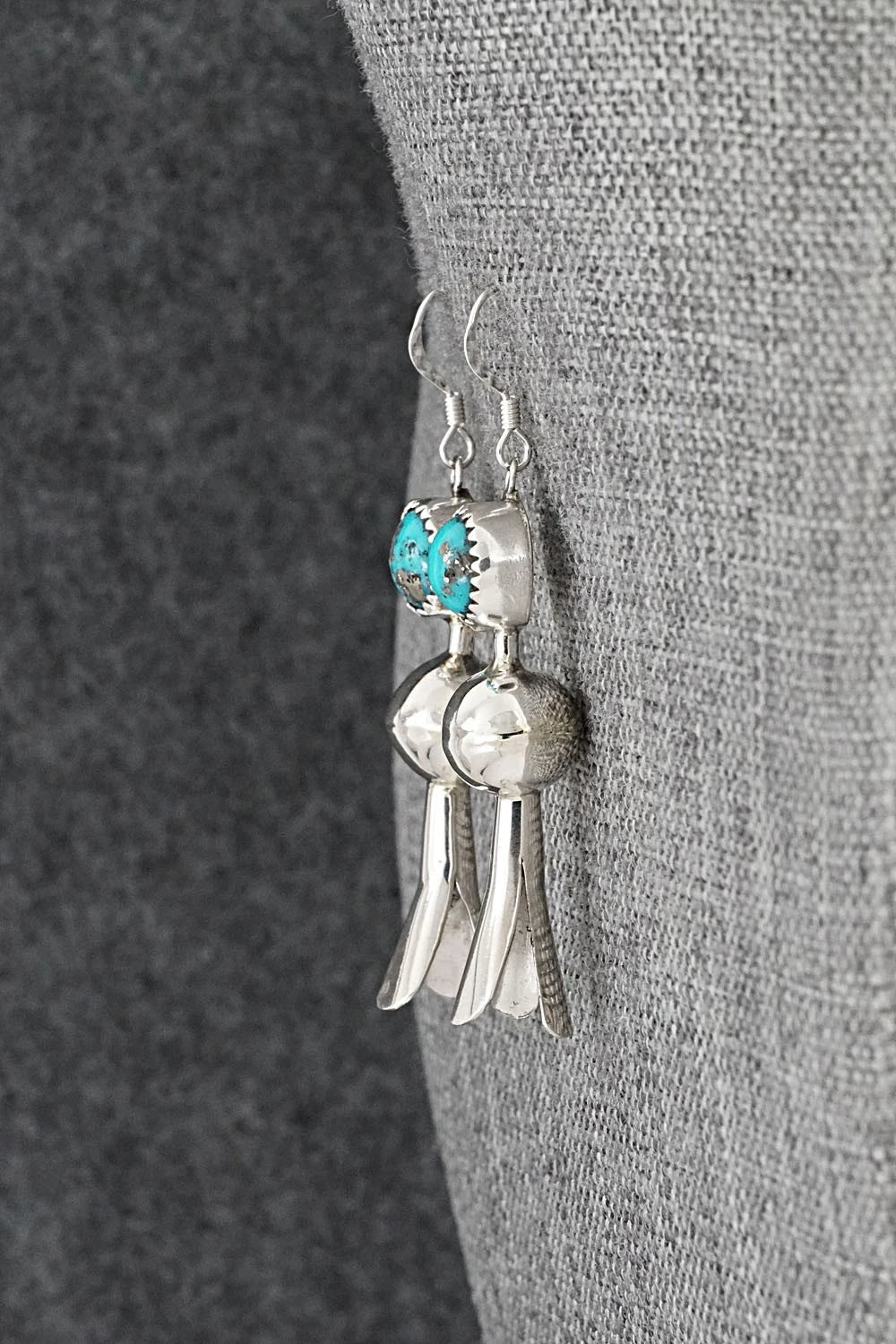 Turquoise & Sterling Silver Blossom Earrings - Emily Tsosie